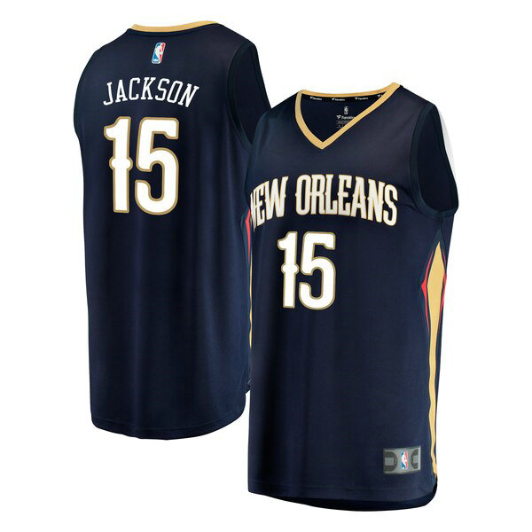 Maillot New Orleans Pelicans Homme Frank Jackson 15 Icon Edition Bleu marin